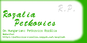 rozalia petkovics business card